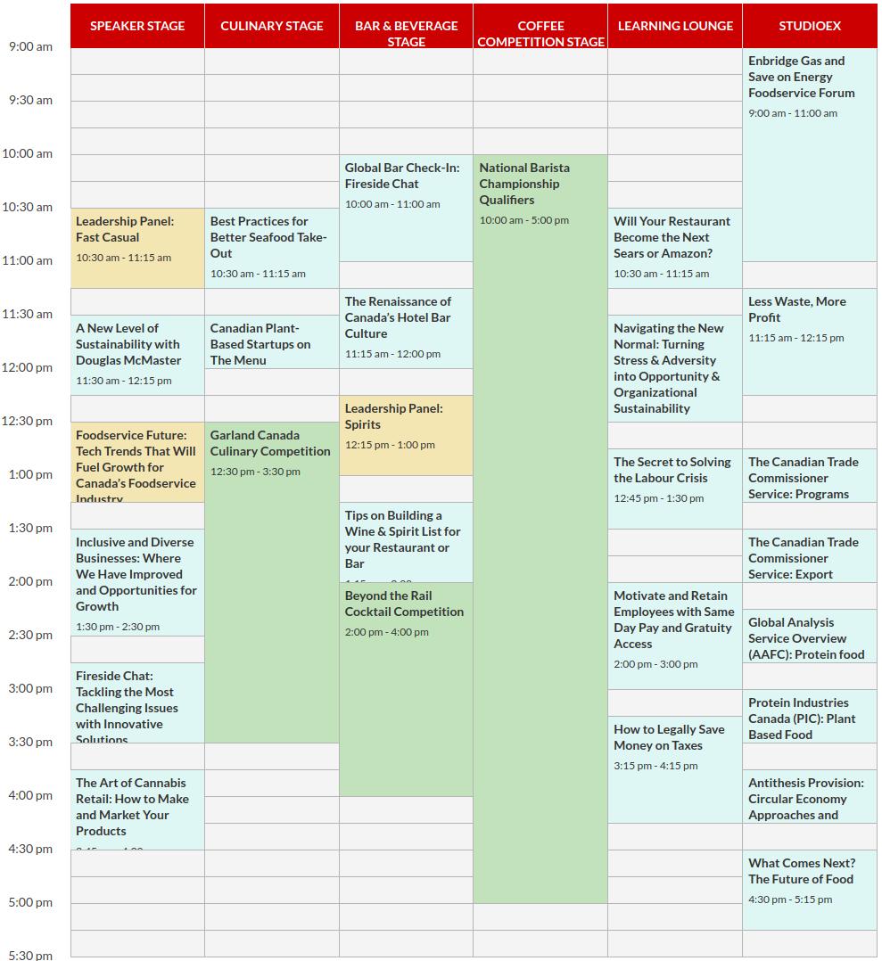 Tuesday May 10 Schedule